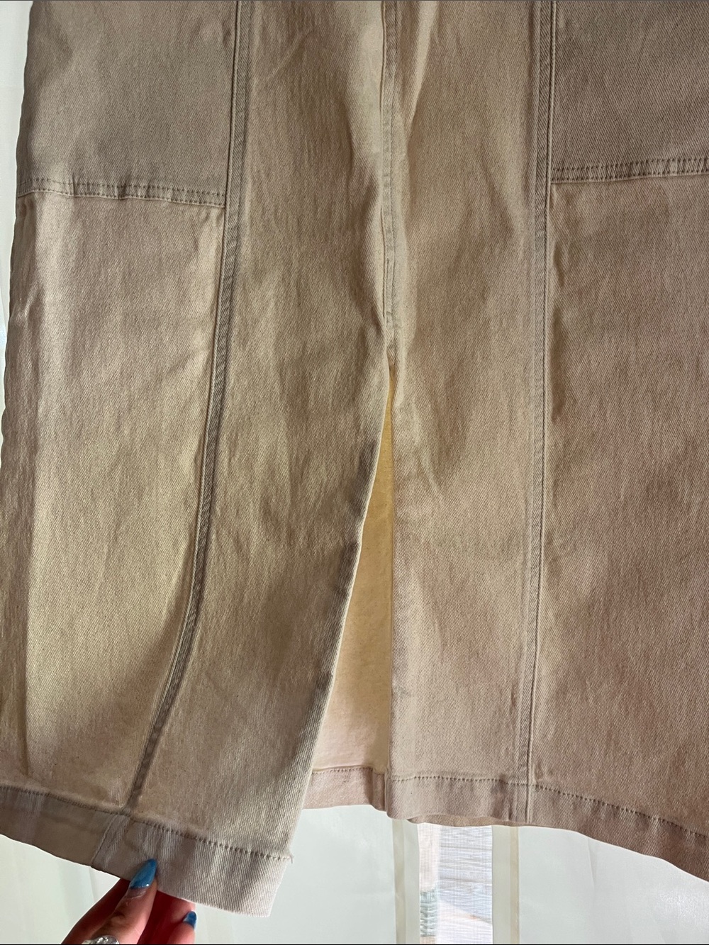 Habitual Cream Utility Midi Skirt - Picture 2 of 4
